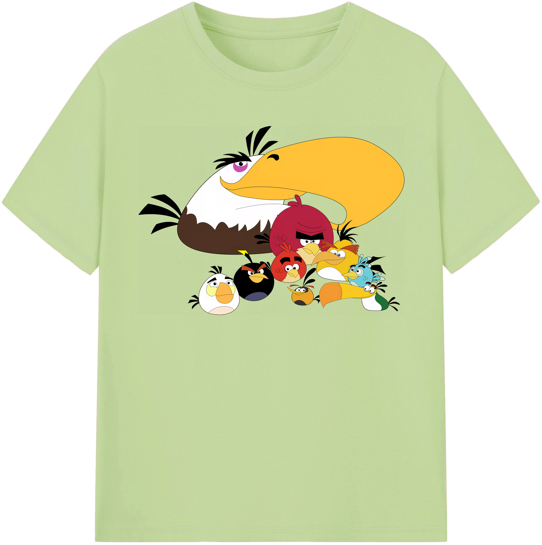 （画像用） Angry Birds アングリーバード 綿100％半袖Tシャツ（フロントプリント）